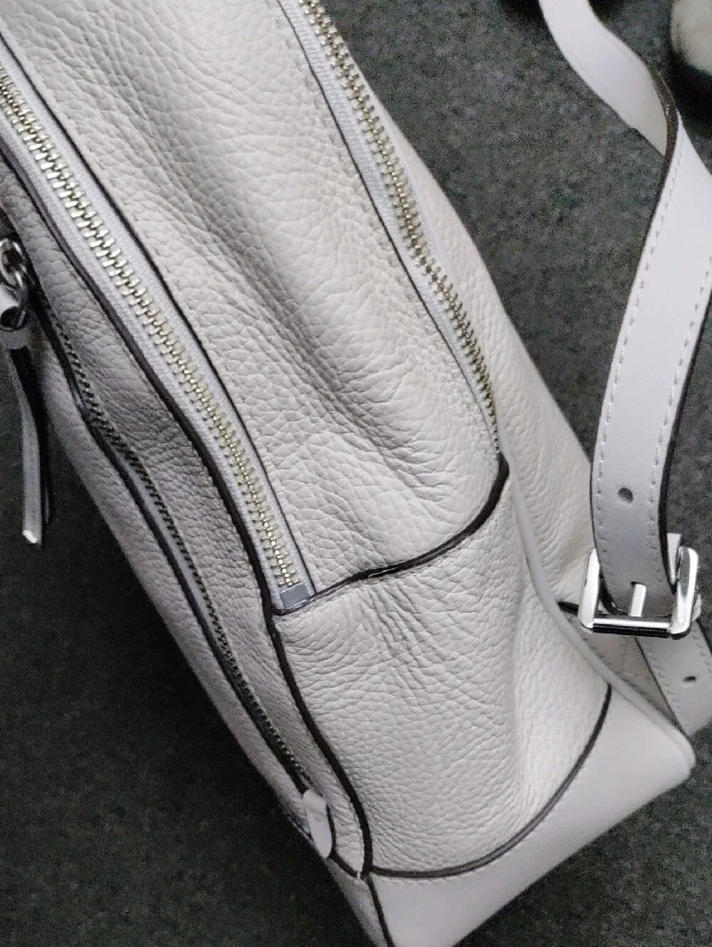 Michael Kors Optic White Pebbled Leather Backpack